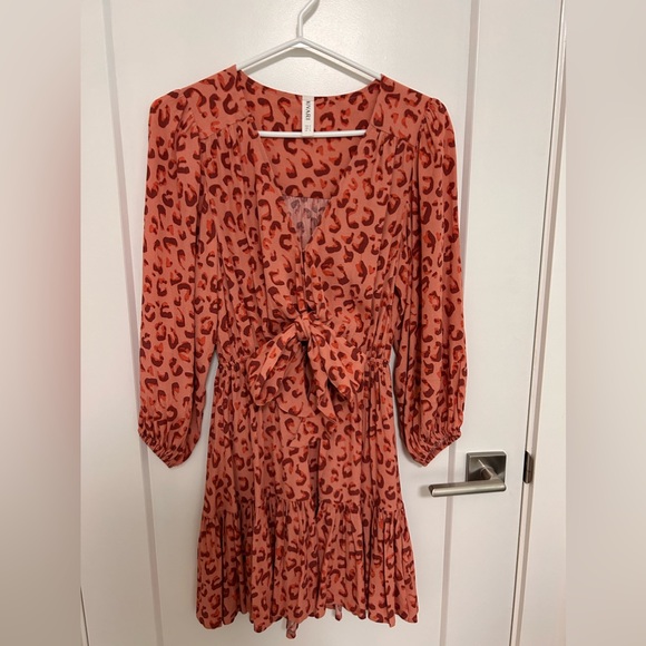 Kivari Dylan Tie Front Mini Dress Dylan Leopard - S - Picture 5 of 6